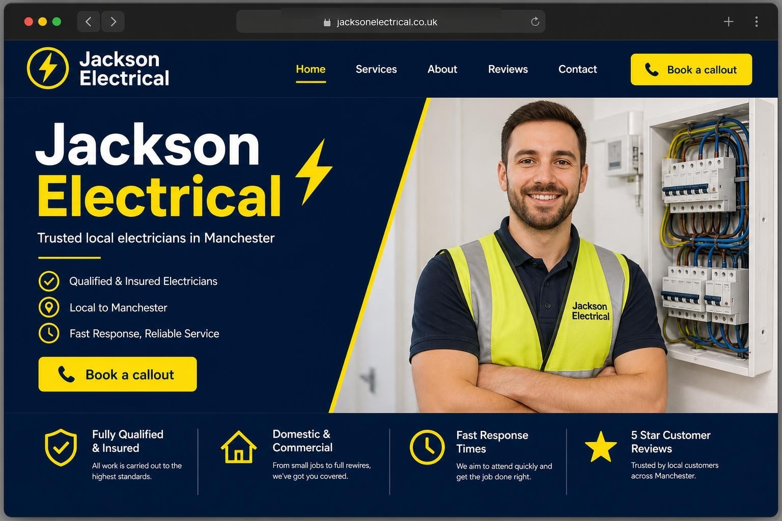 Jackson Electrical website mockup